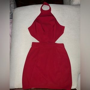 NBD Red Halter Mini Dress